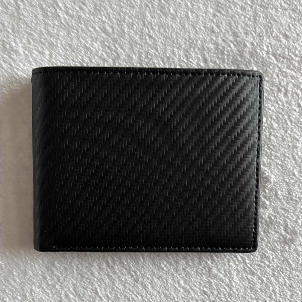 Slim Minimalist Black Textured Wallet